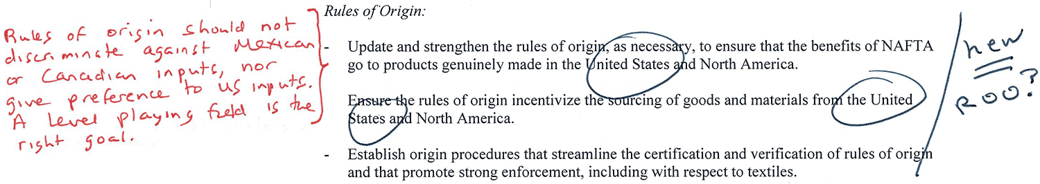 Trump's NAFTA Agenda / Customs, Trade Facilitation, and Rules of Origin